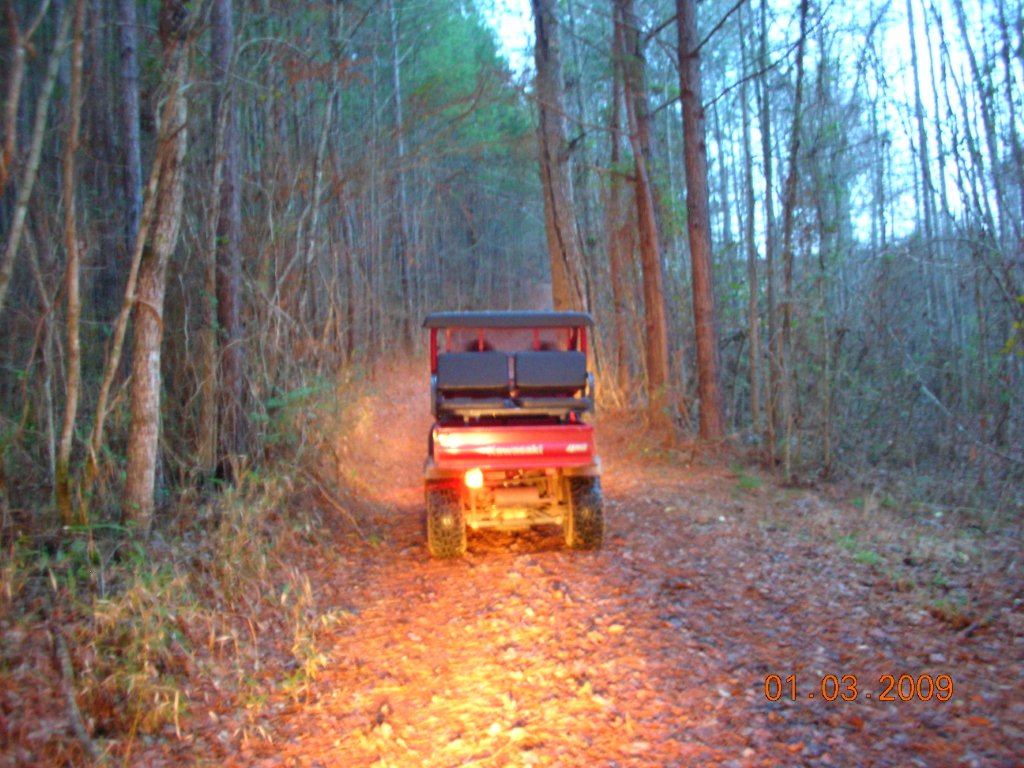 four wheeler at dusk